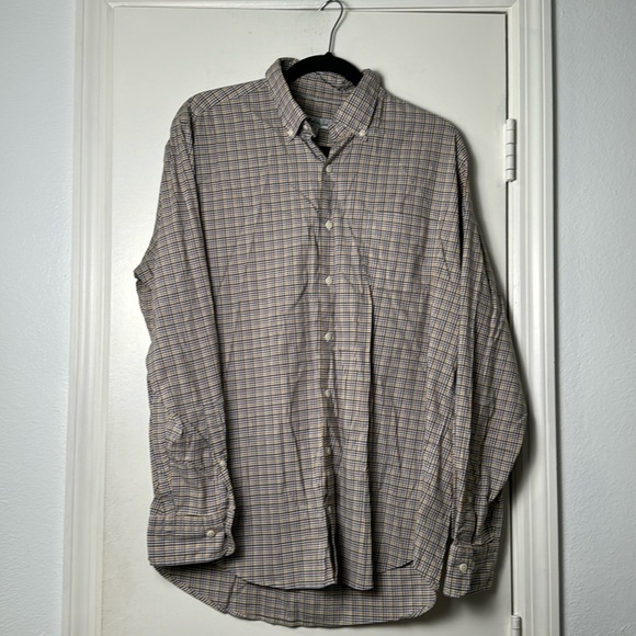 Primary Color Plaid Button Down Peter Millar Colored Shirt Size Large - Picture 1 of 8